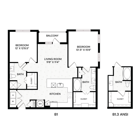 Aura Southgate B1.3 ANSI Floor Plan